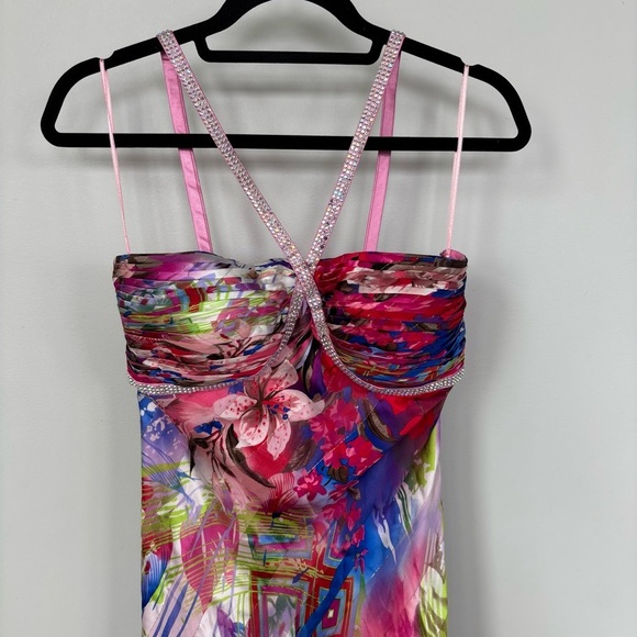 Cache Floral Silk Maxi Dress Size 6 - Picture 1 of 14